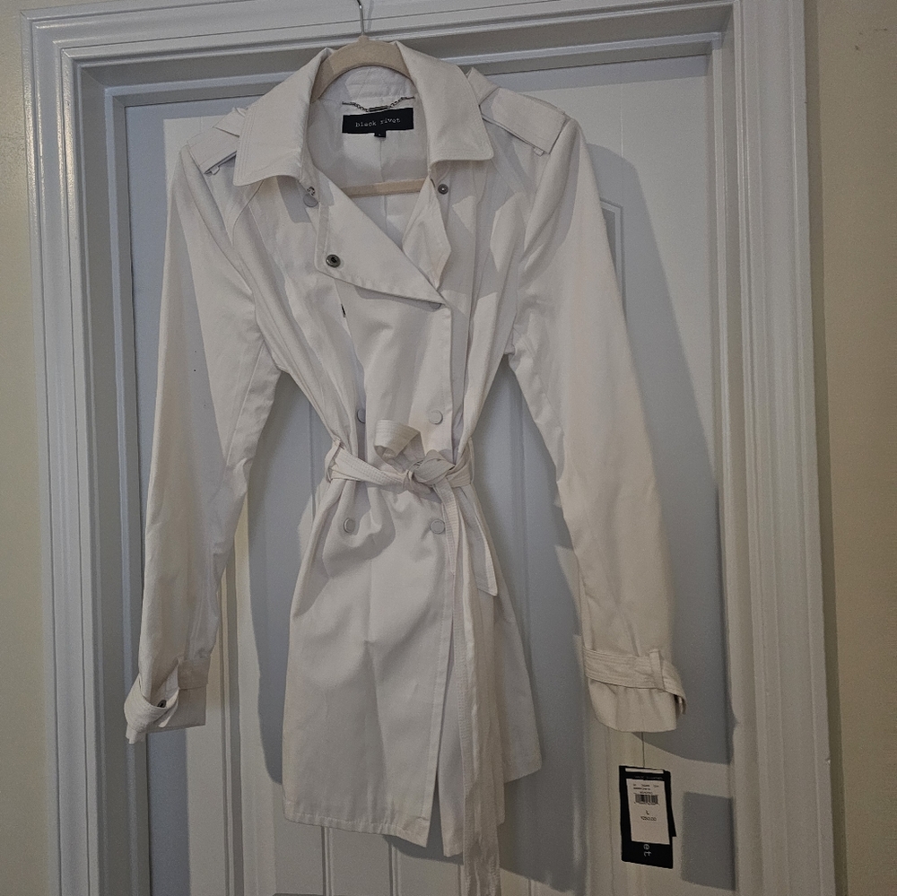 Closet Clean Out Black rivet rain jacket new with tags